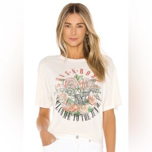 Daydreamer White Graphic Tee- Guns & Roses